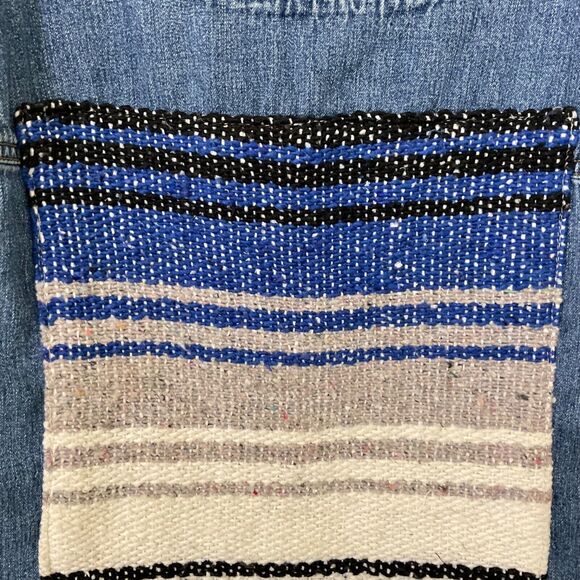 Y2K 90’s American Eagle Denim Crop Top size M Biker, Hippie, side zip - Picture 8 of 9